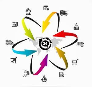 Internet logistics icon set vector illustration